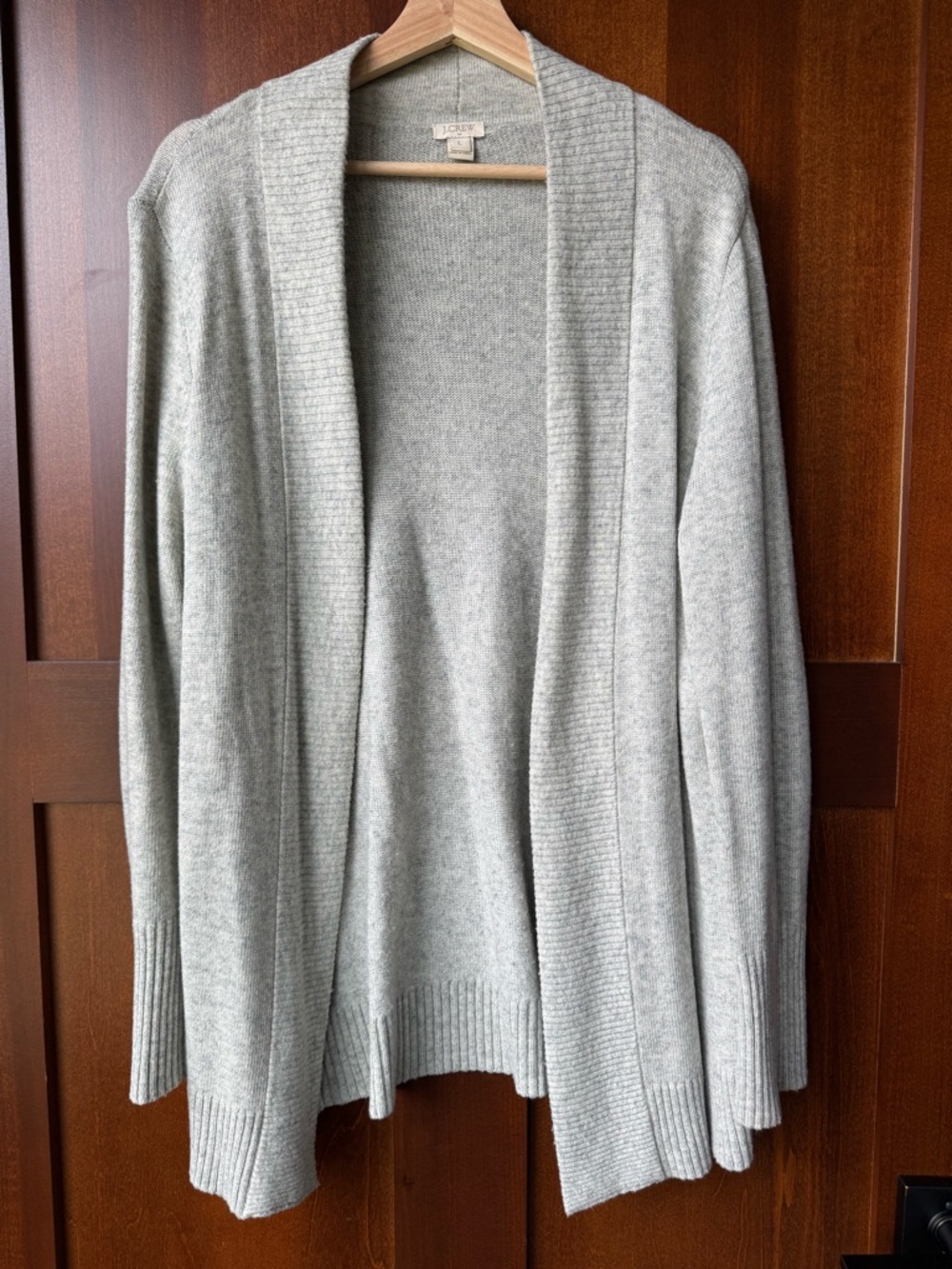 Women’s J. Crew Gray Merino Wool Bland Cardigan Size Large